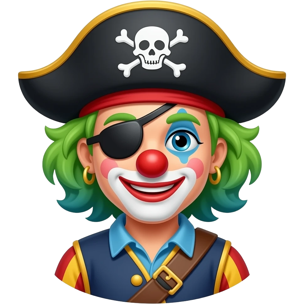 A pirate clown emoji