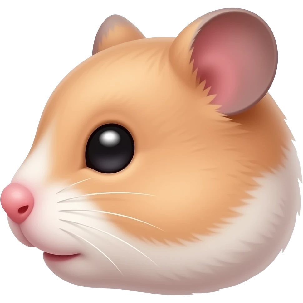 Peach pink realistic baby hamster face Cute hamster face side view 🐹 emoji