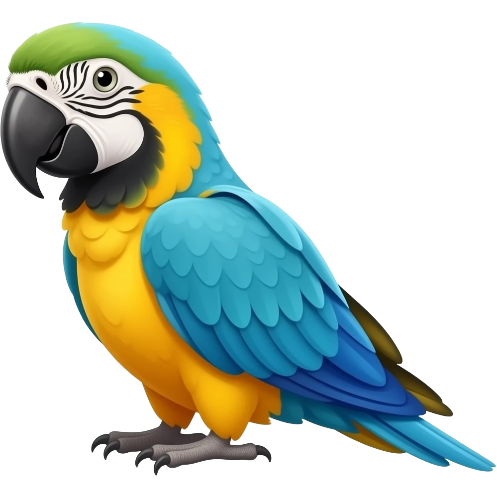 blue and yellow parrot emoji
