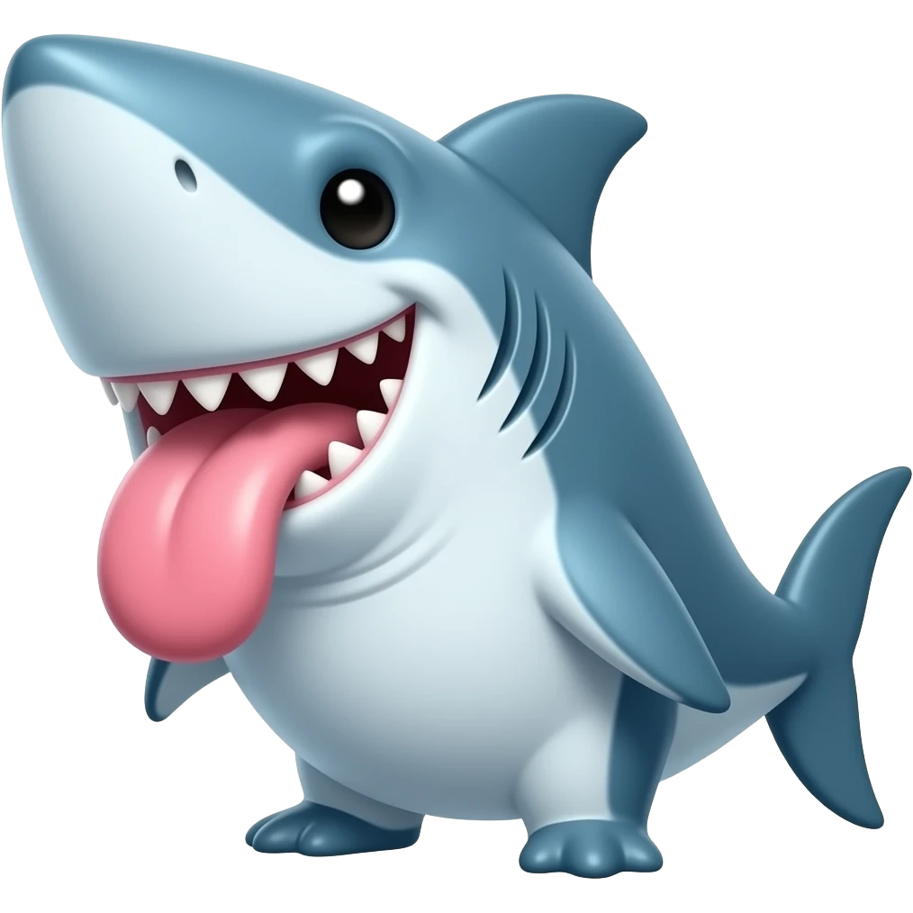 skibidi shark with a big tounge emoji