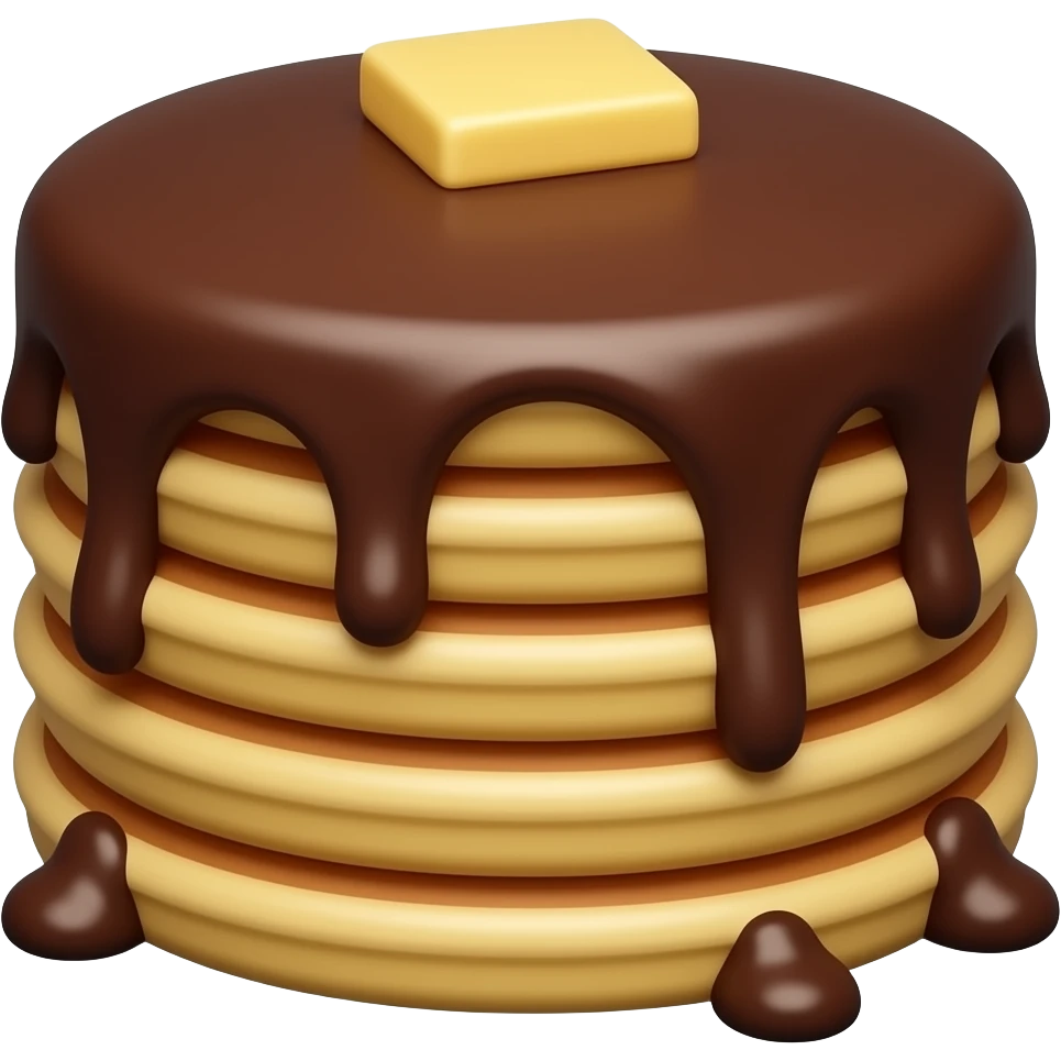 Dark chocolate fully dipped pancakes emoji