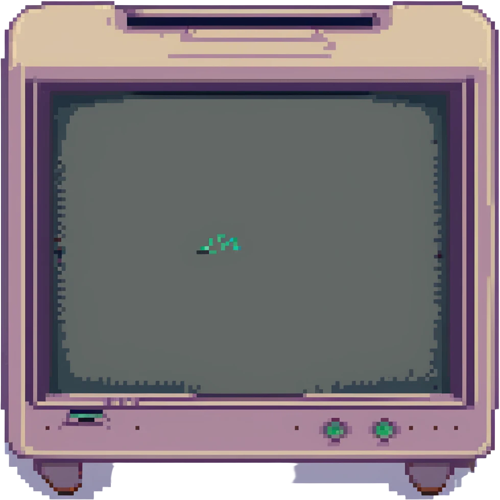 CRT screen cracked with a blinking “404” emoji