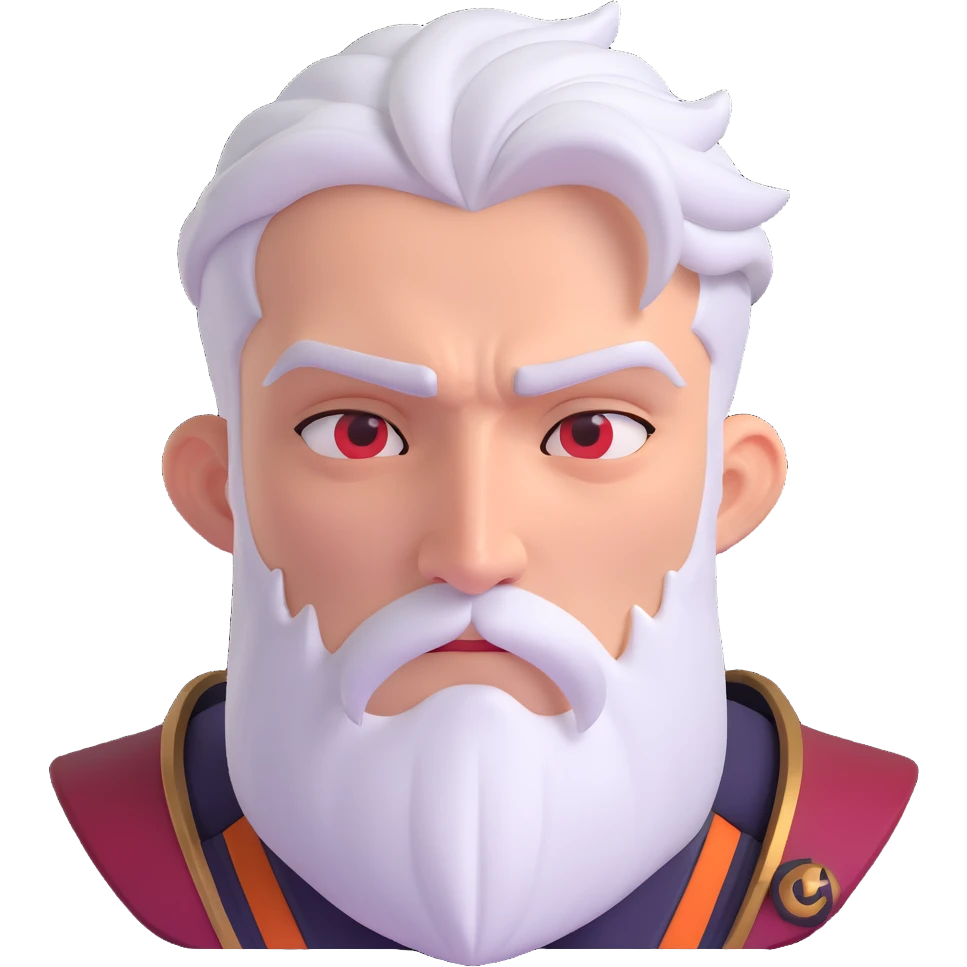 Viktor from League of Legends, close-up portrait, intense expression, no text, neutral background, emoji style emoji