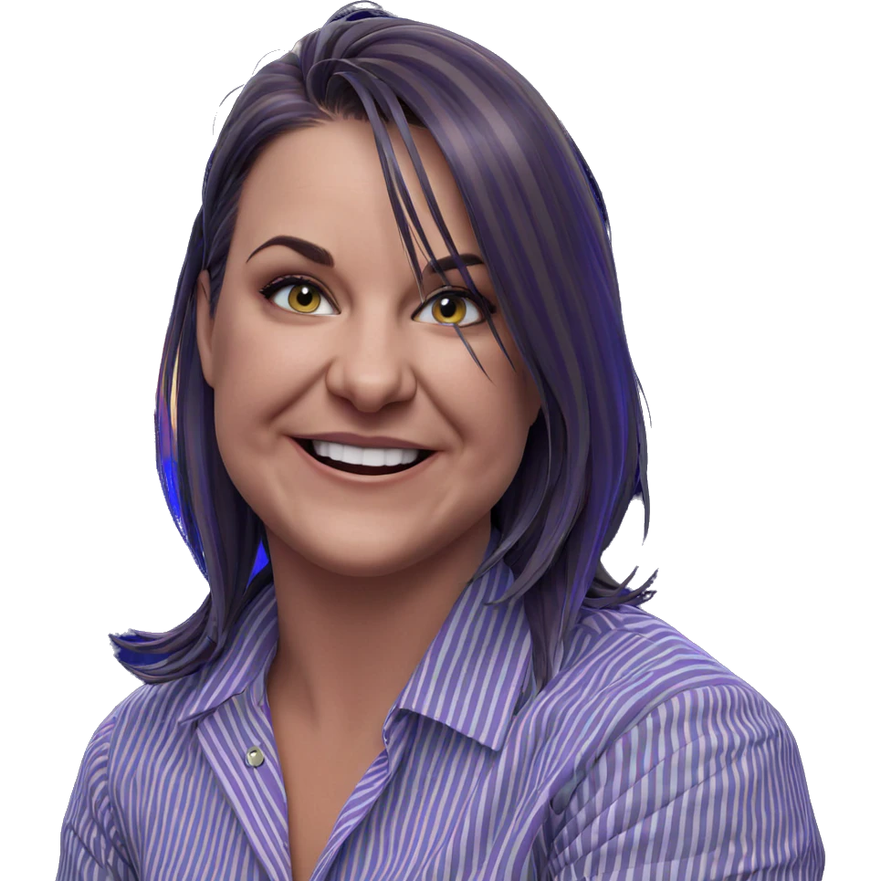 smiling girl in striped shirt emoji