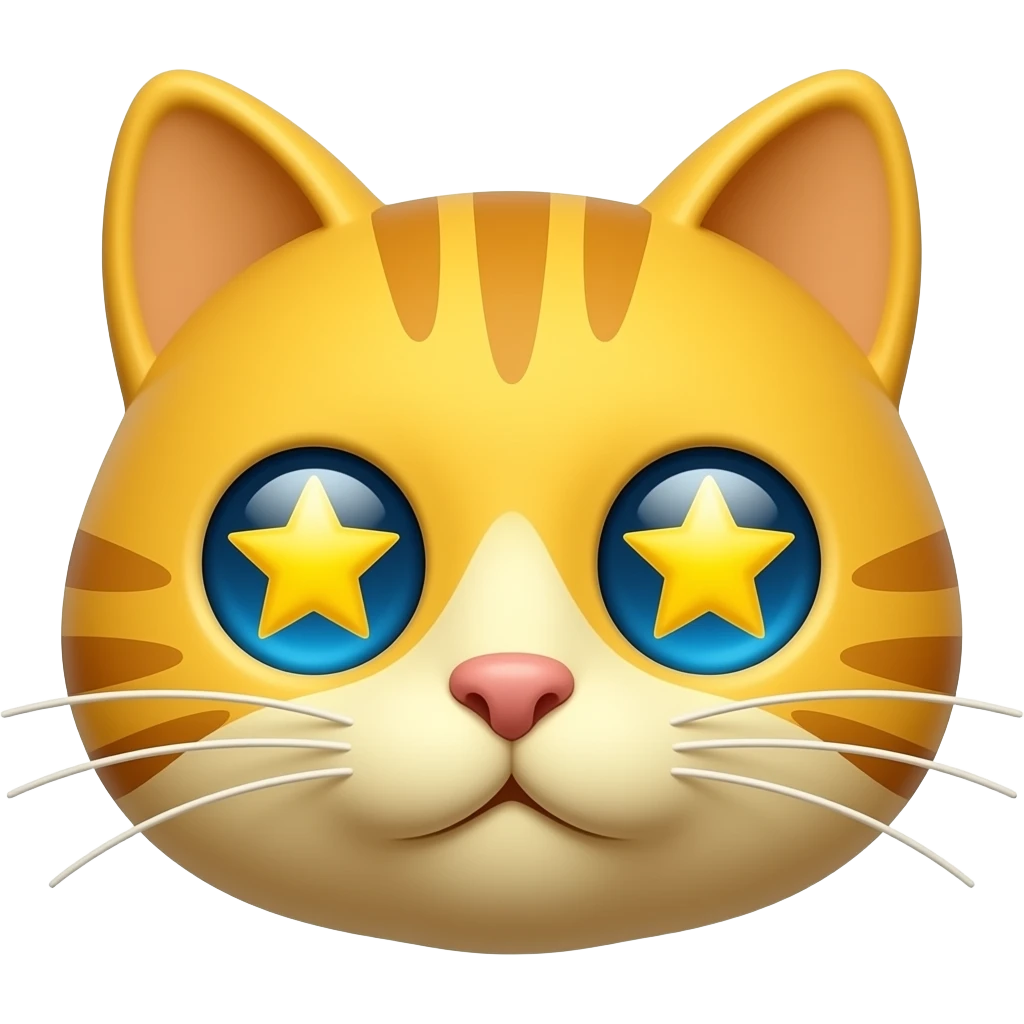 Cara de gato Amarillo de ojos de estrella emoji