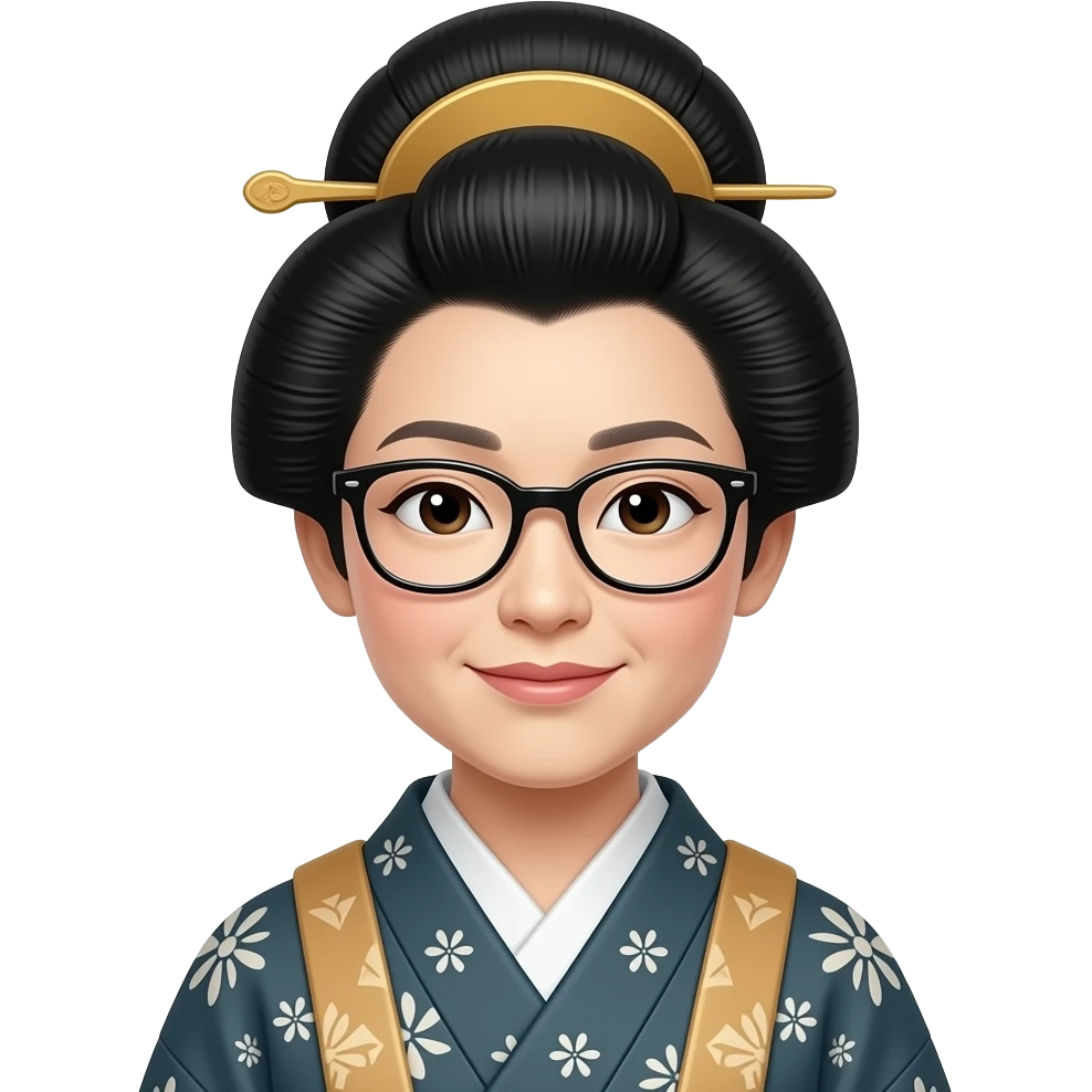 feudal Japan woman wearing glasses emoji