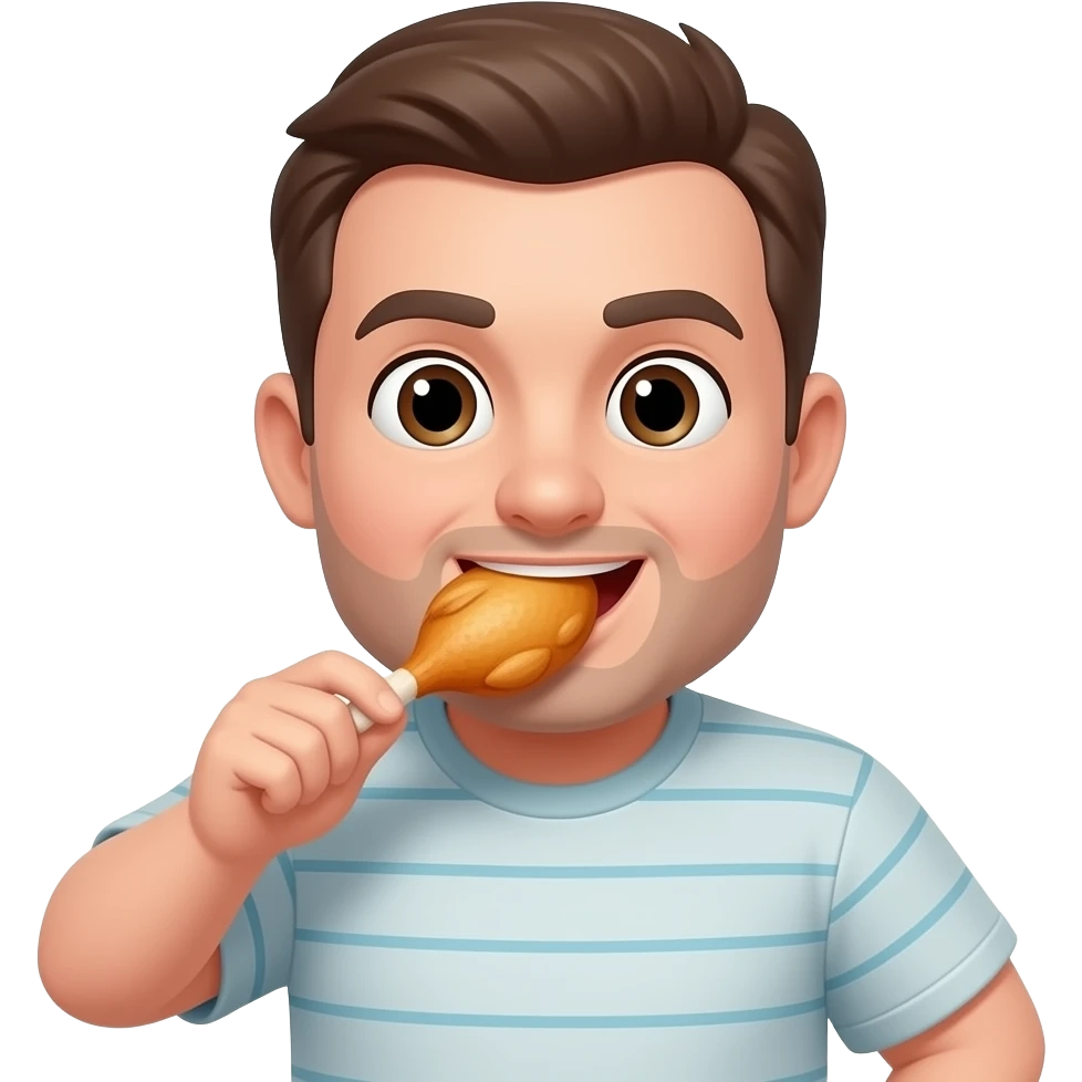 Hombre comiendo pollo emoji