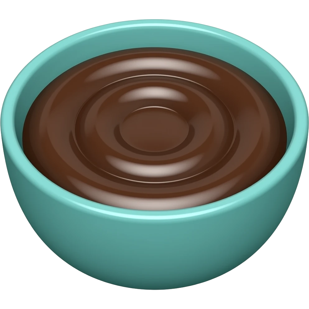 super realistic teal bowl with chocolate circles emoji