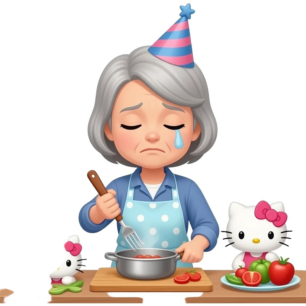 a lady completely drained after cooking for a clan of old ladies in a kitty party emoji
