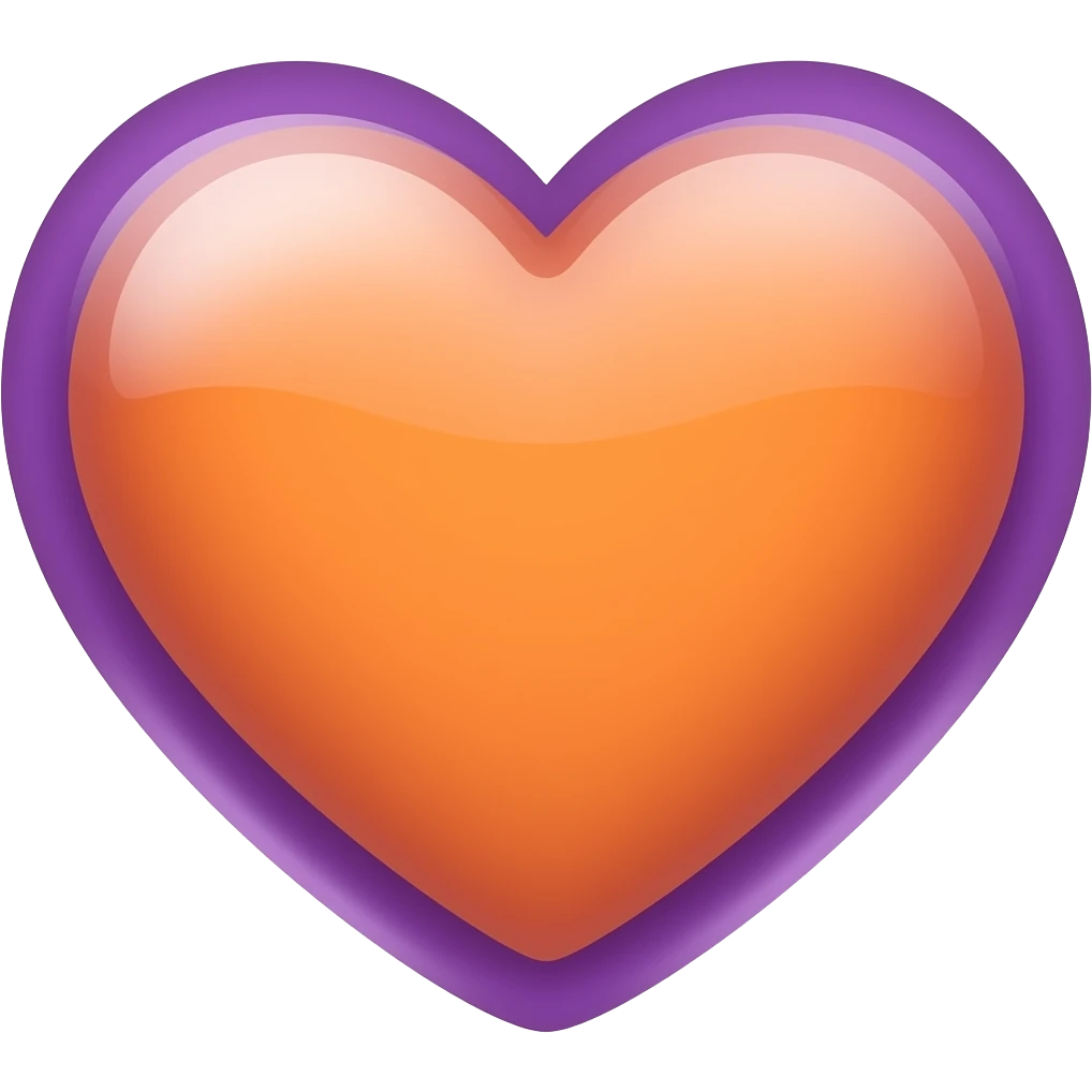 orange and purple heart emoji