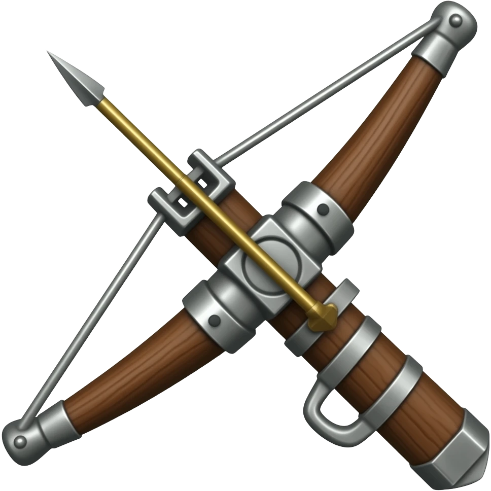 medieval crossbow with a loaded bolt - with no background emoji