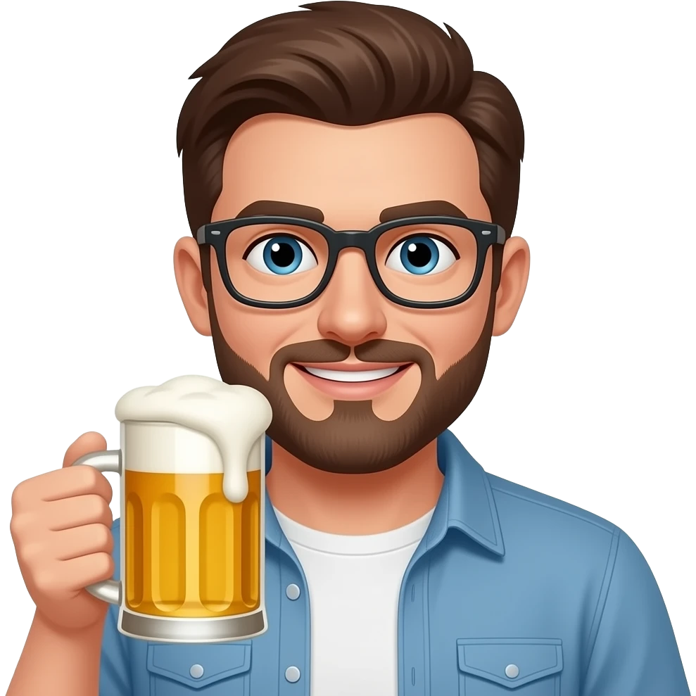 Pessoa com copo de cerveja emoji