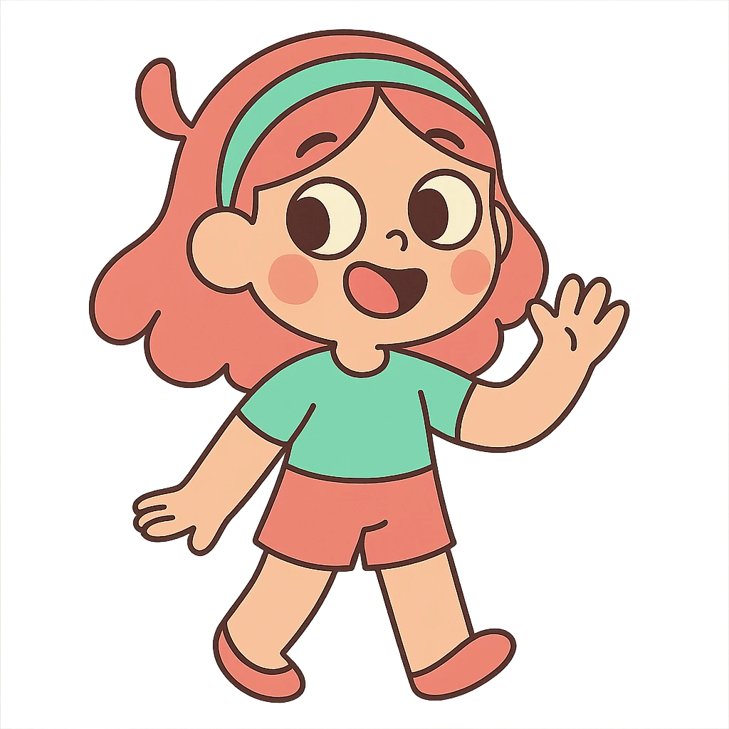 cute girl, pastel toon style emoji