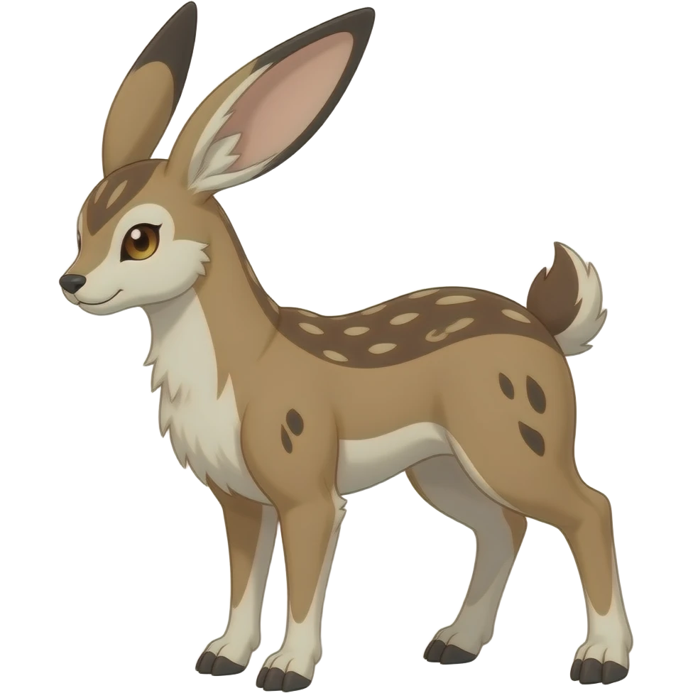 Trico-Silvally-Buneary-Mudsdale-Jackalope-fusion-hybrid-animal-creature with long ears emoji