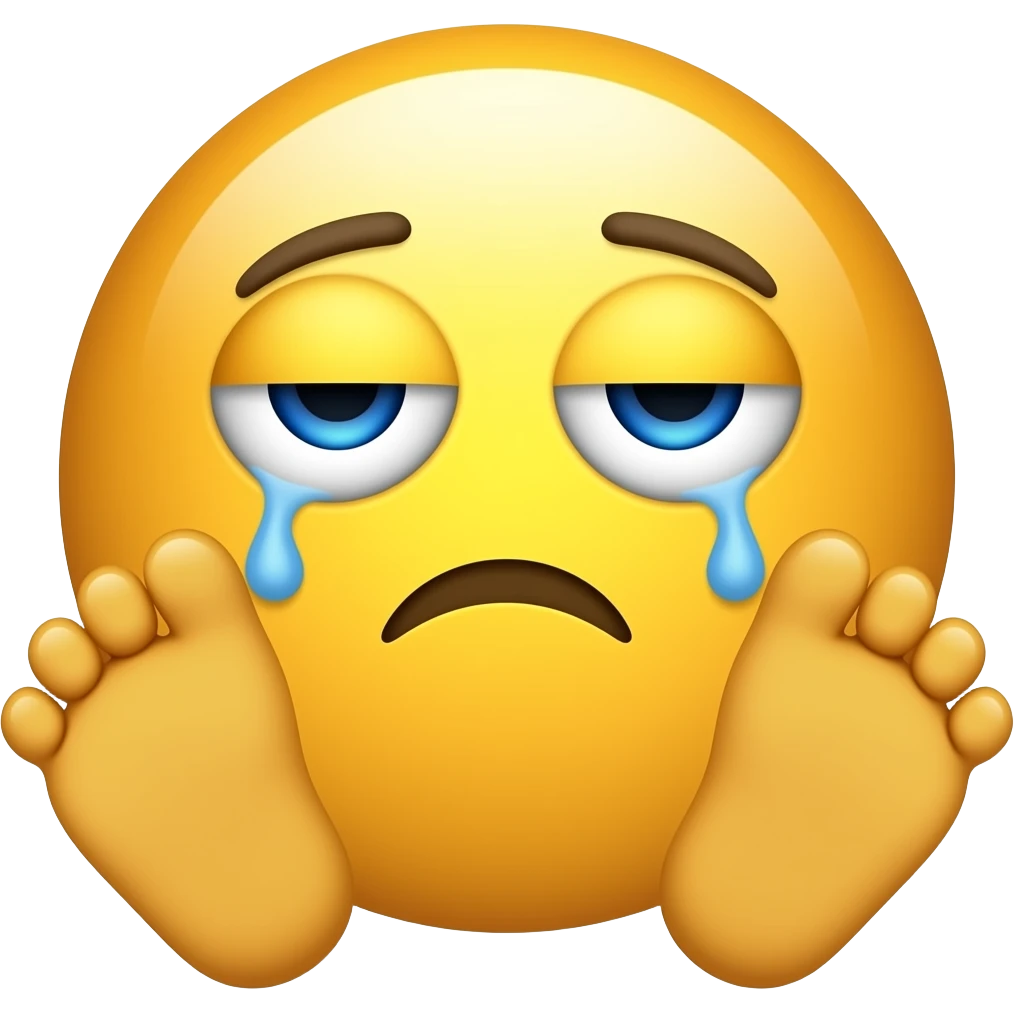 tired emoji with feet emoji
