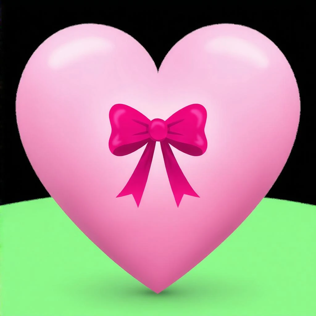 pink heart emoji with a bow emoji