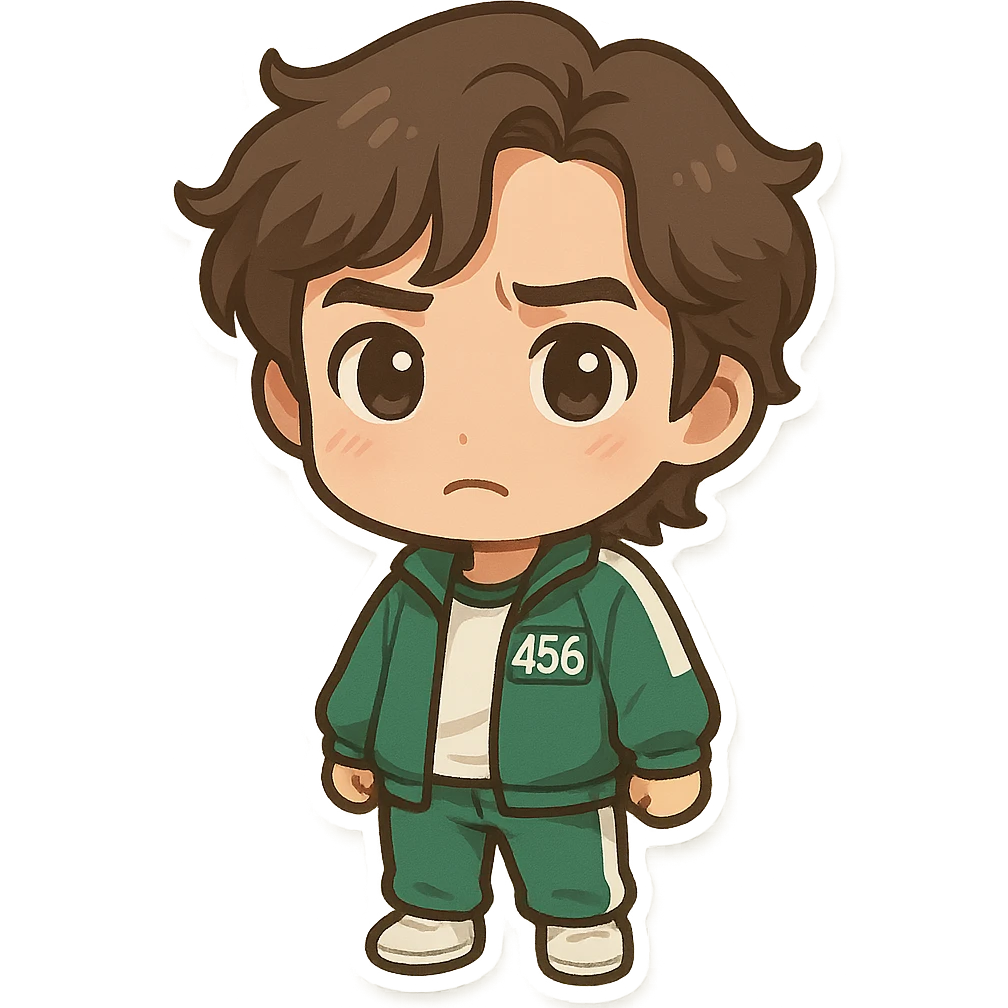 Squid Game series character, chibi stickers style emoji