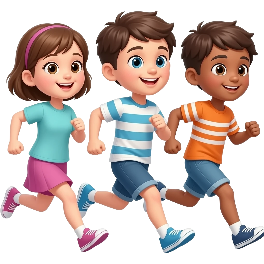TRES NIÑOS FLACOS, PERO CORRIENDO emoji