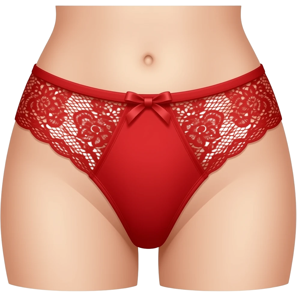 Red lace women’s thong panties emoji