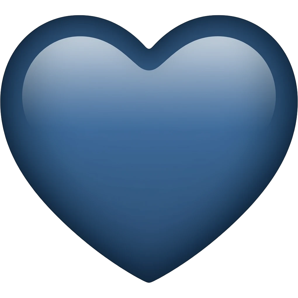 Me puedes crear un corazón azul marino emoji