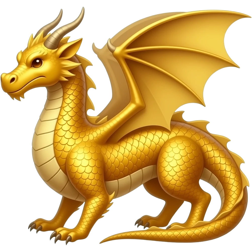 very plain gold dragon that is mostly smooth no horns or spikes emoji