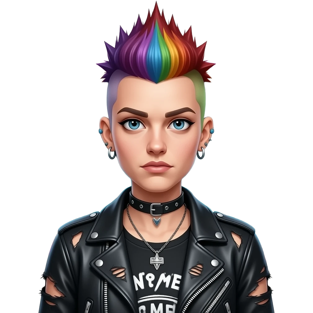 30 years old asd nonbinary woman punk emoji
