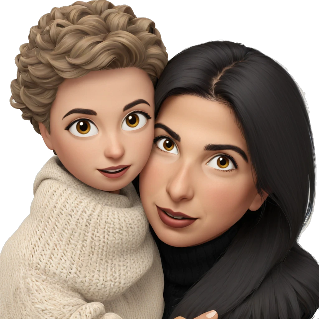 girls in black sweaters emoji