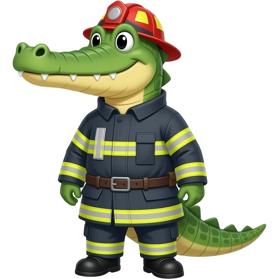 firefighter crocodile emoji