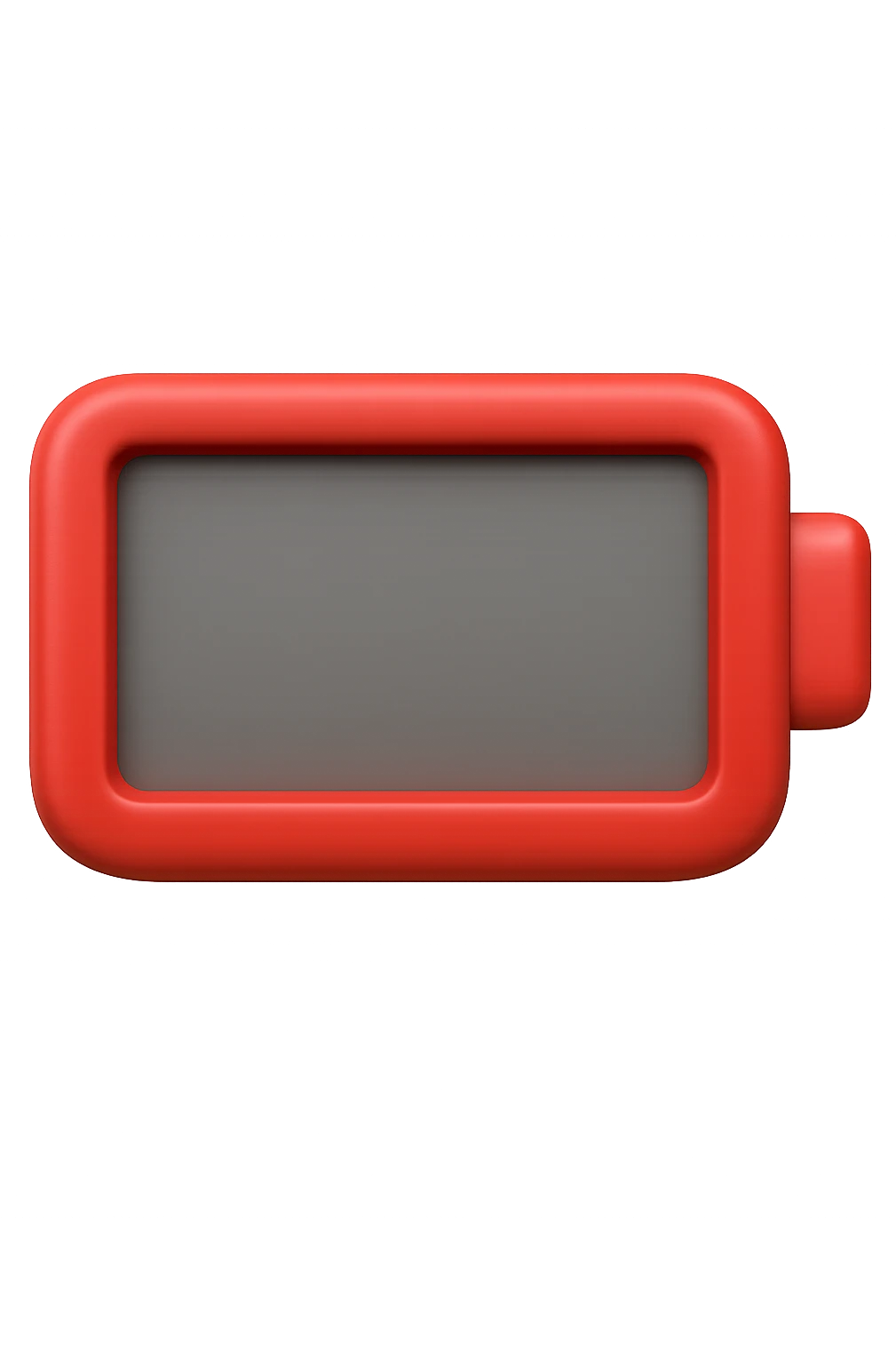 EMOJI STILE IPHONE DI UNA BATTERIA ROSSA SCARICA IN 3D emoji