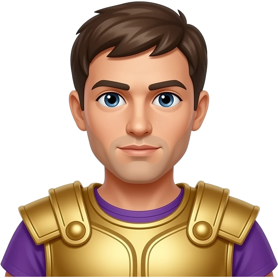 Alexander the Great with gold and purple armor without beard emoji