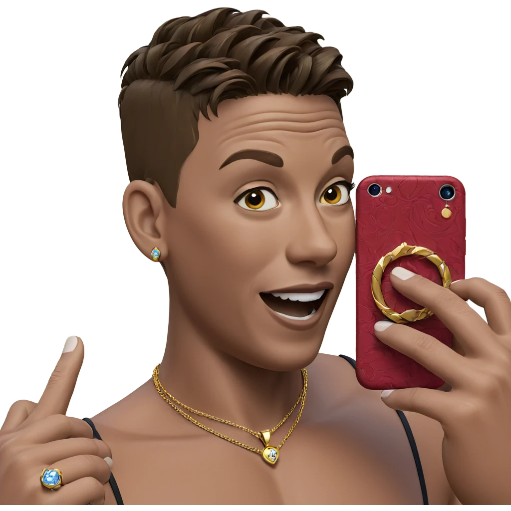 confident boy with jewelry emoji