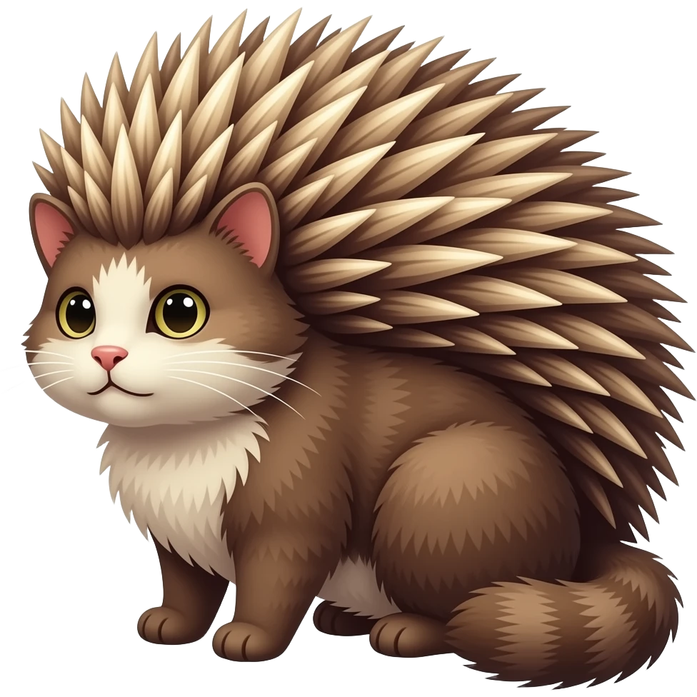 porcupine on cat emoji