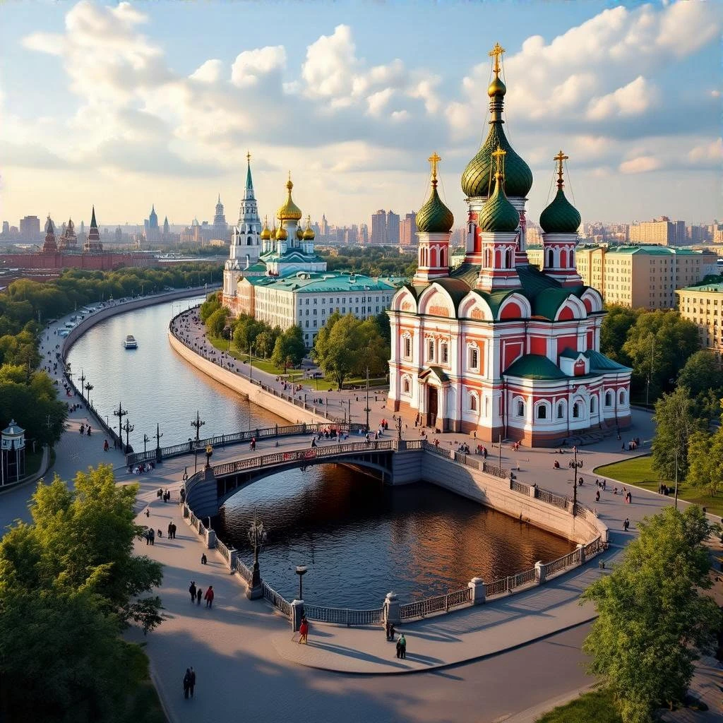 Изометричная чёткая миниатюрная фотореалистичная 3D модель панорамы Красноярска — Николаевский мост, Благовещенская церковь, Красноярск-пассажирский, Красноярский театр оперы и балета, дома, люди, автотранспорт. Вид сверху в изометрии, яркие цвета, прозрачный фон, компактная композиция. emoji