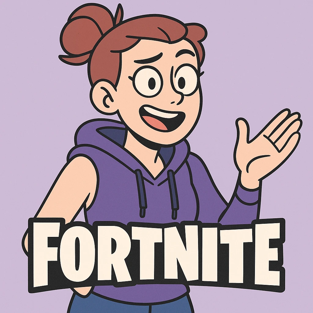 Fortnite logo, minimalistic and flat design, signature purple and blue color palette emoji