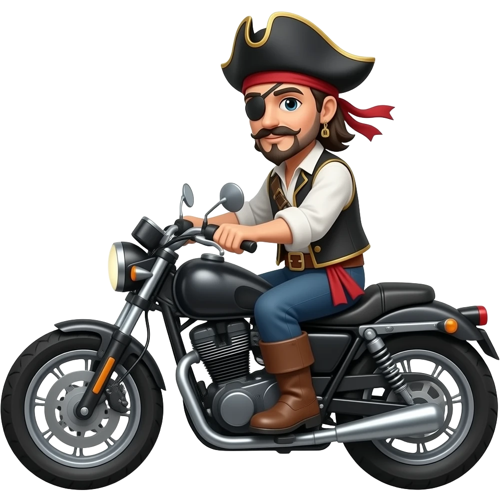 pirate riding a motorcycle emoji