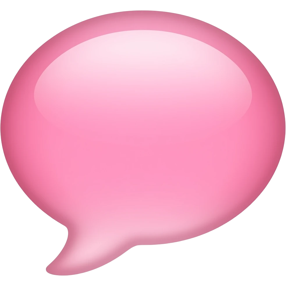 chat bubble, blush pink message, rounded soft edges emoji
