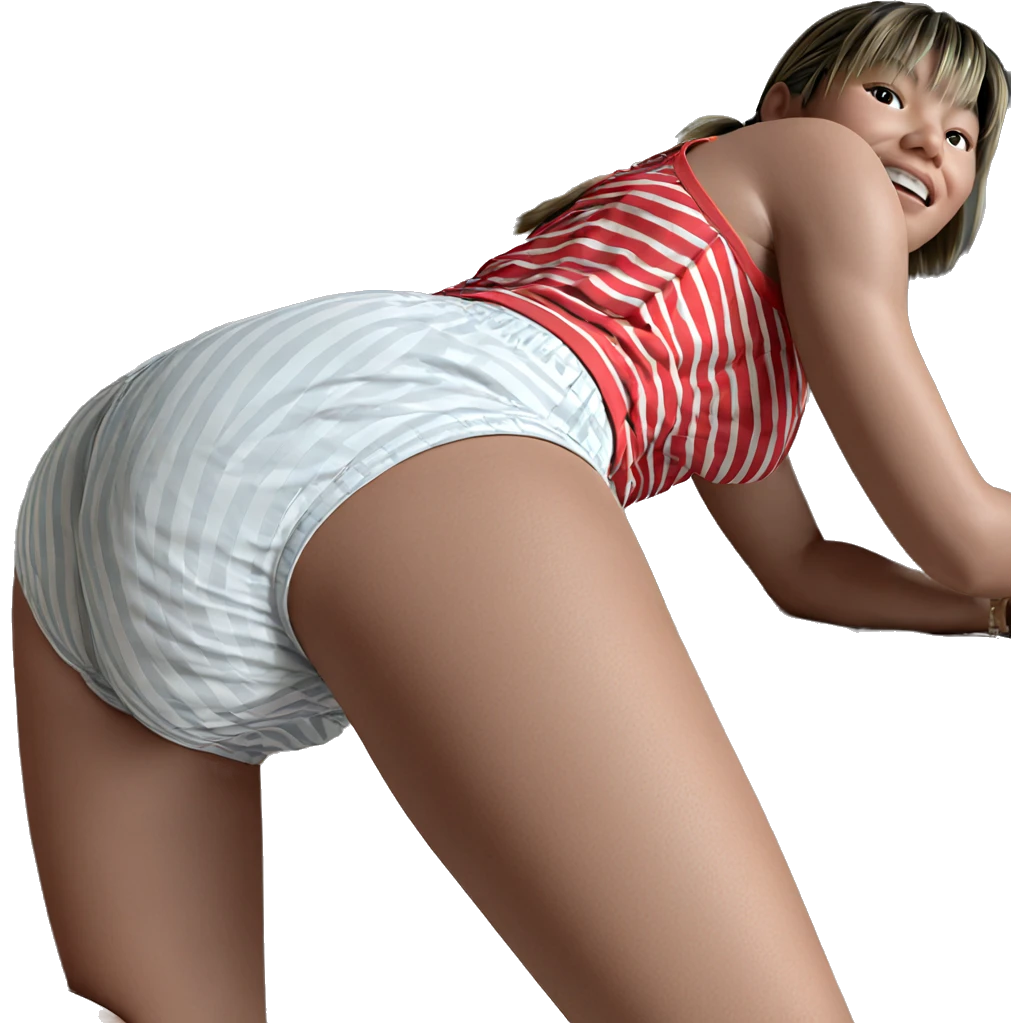 striped shorts looking back emoji