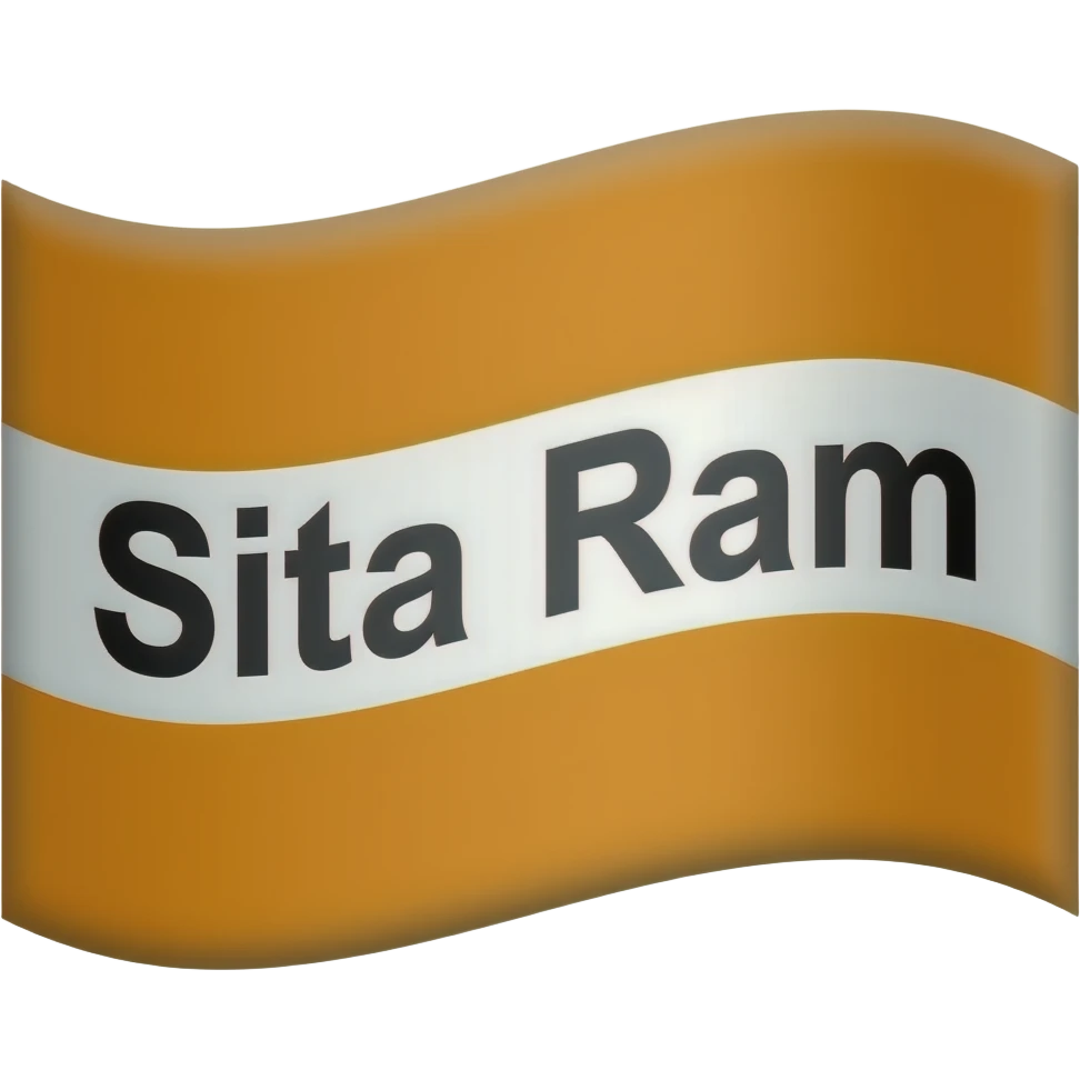 Sita Ram Written on the orange flag emoji