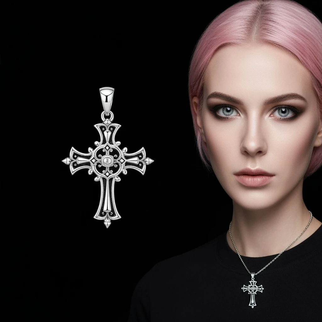 goth cross, cute, expressive, minimal emoji