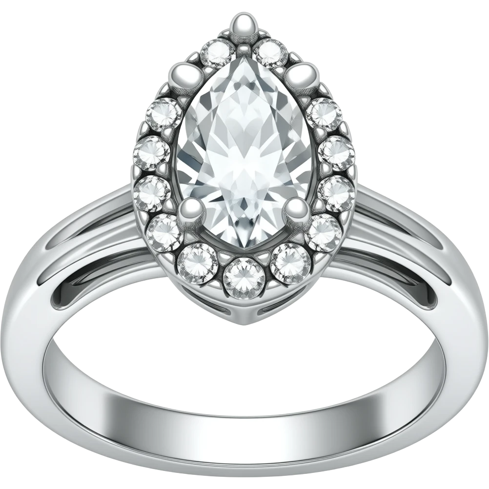 Marquise white gold ring emoji