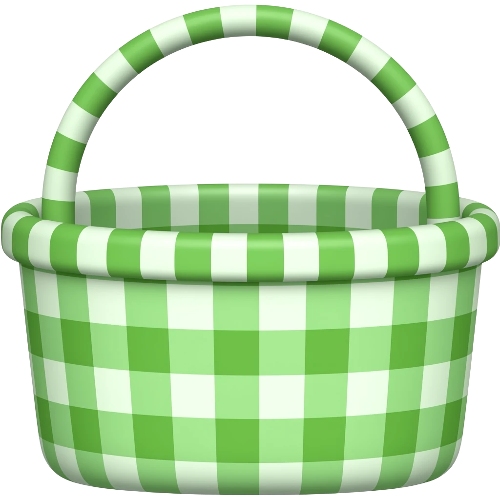 green gingham basket emoji