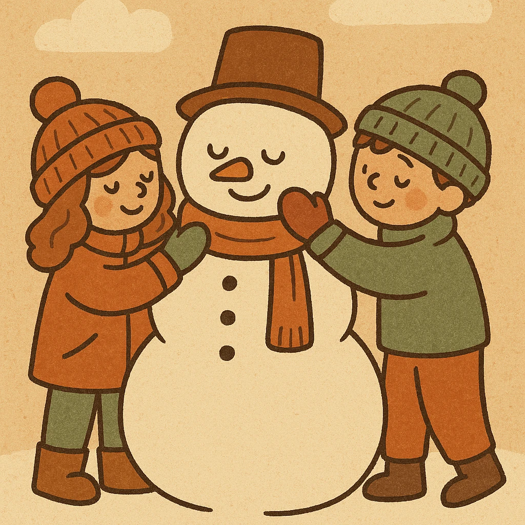 people making a snowman emoji