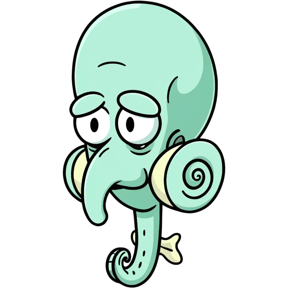 Squidward with judging eyes emoji