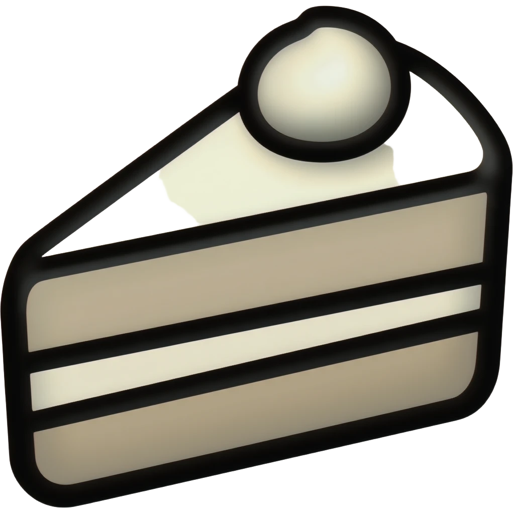 thick black outline, cake emoji, thick black outline, simple cartoon emoji