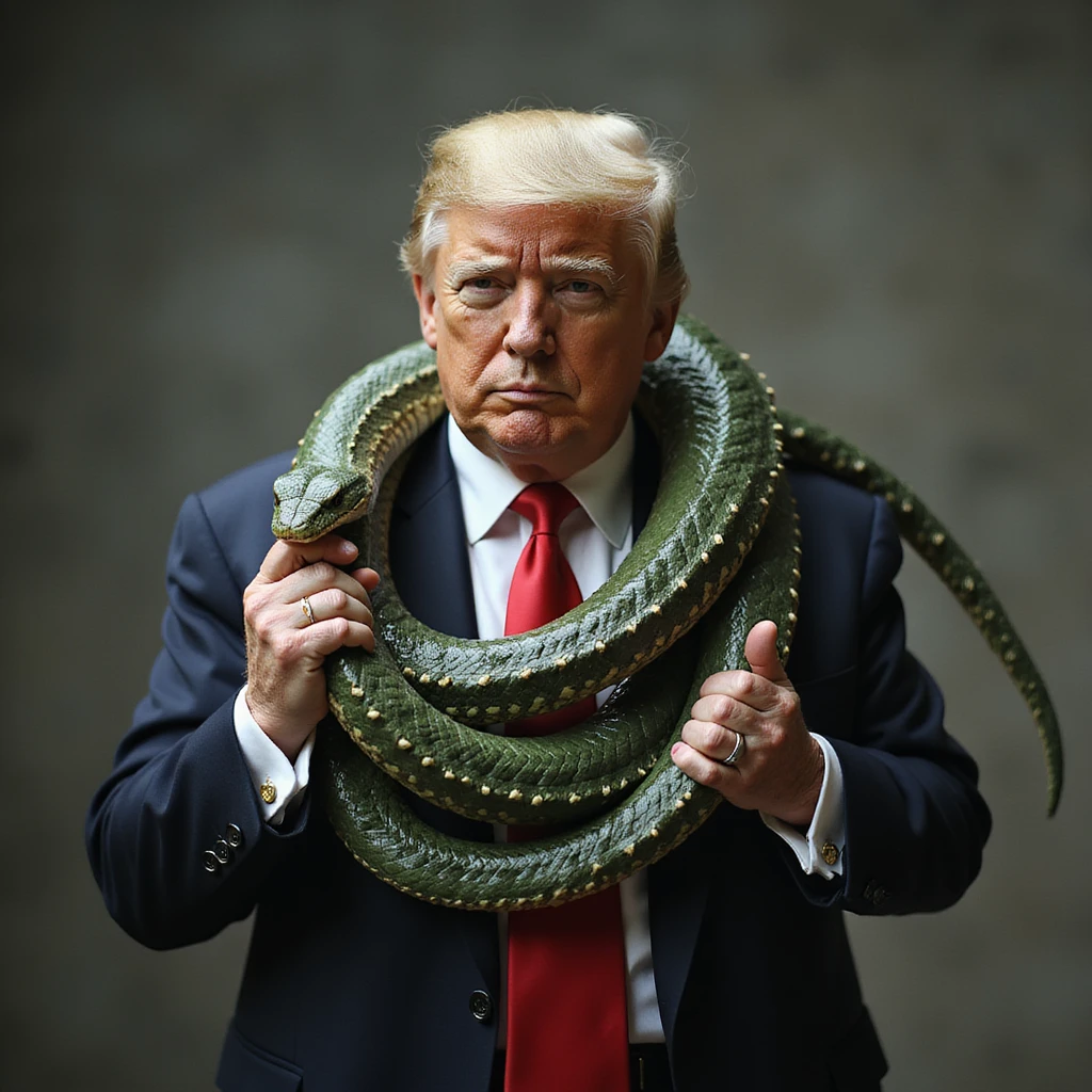 Trump en charmeur de serpent emoji