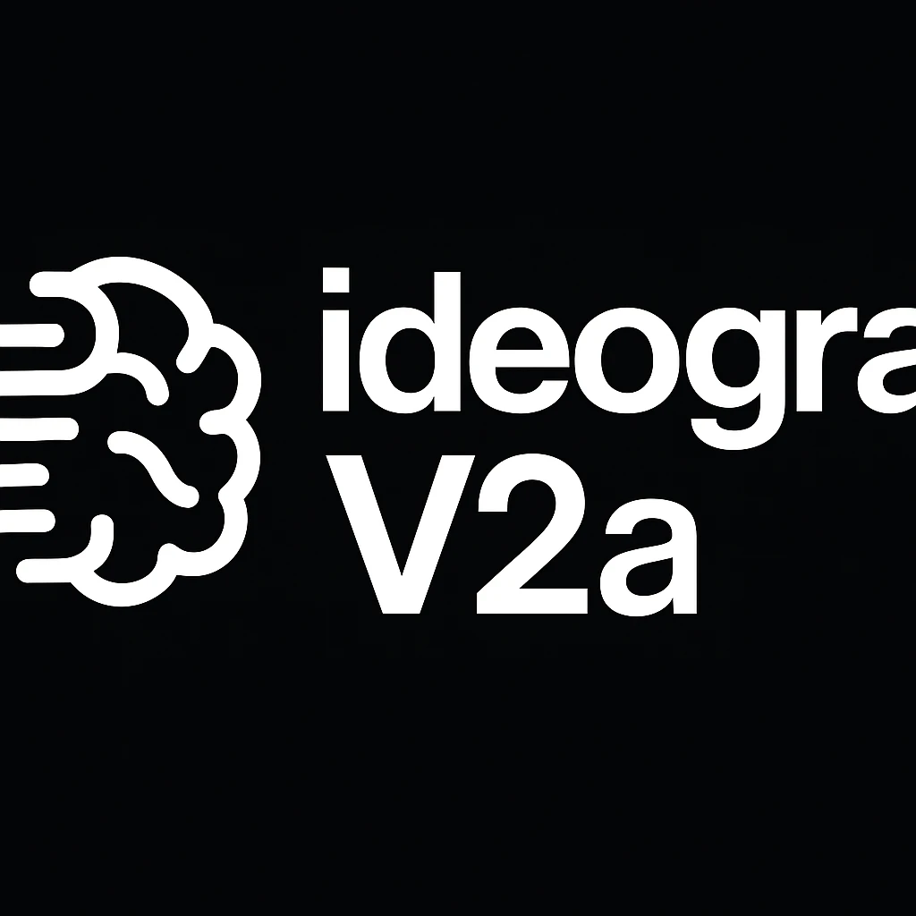 recreate this logo with text of "ideogram V2a" emoji
