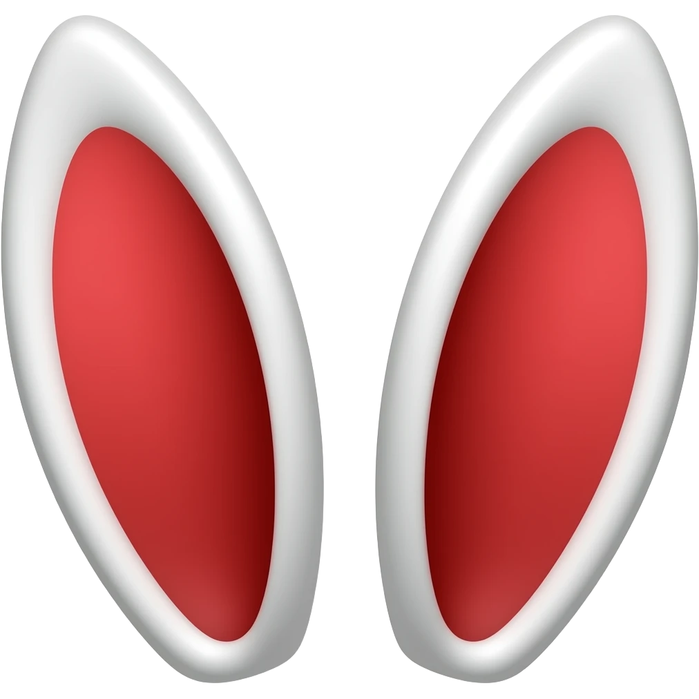 White rabbit ears with red inner ears emoji