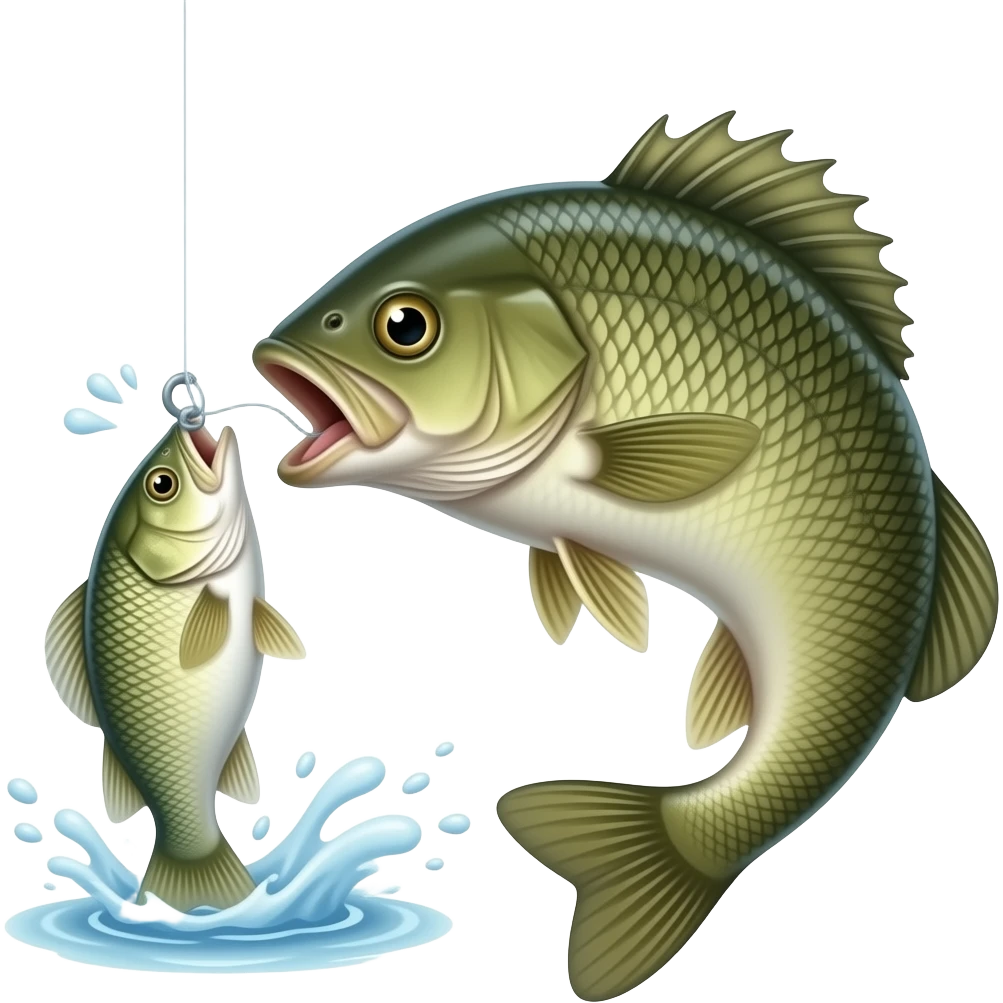 риба ловить рибу на рибалці emoji