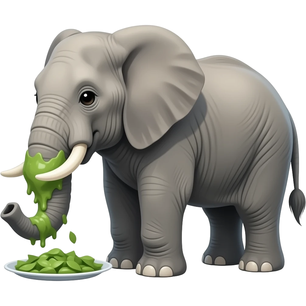 Max eats elephant emoji