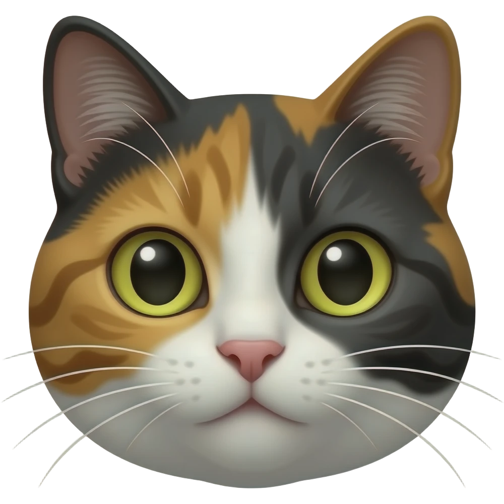 Calico black cat face emoji